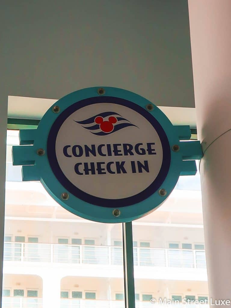 Disney Cruise Line Port Concierge Check In Sign